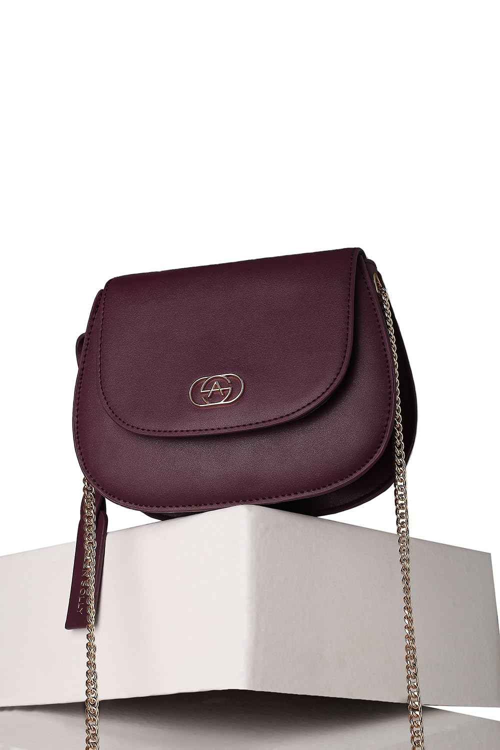 Allen Solly Women's Solid Sling Bag,Burgundy