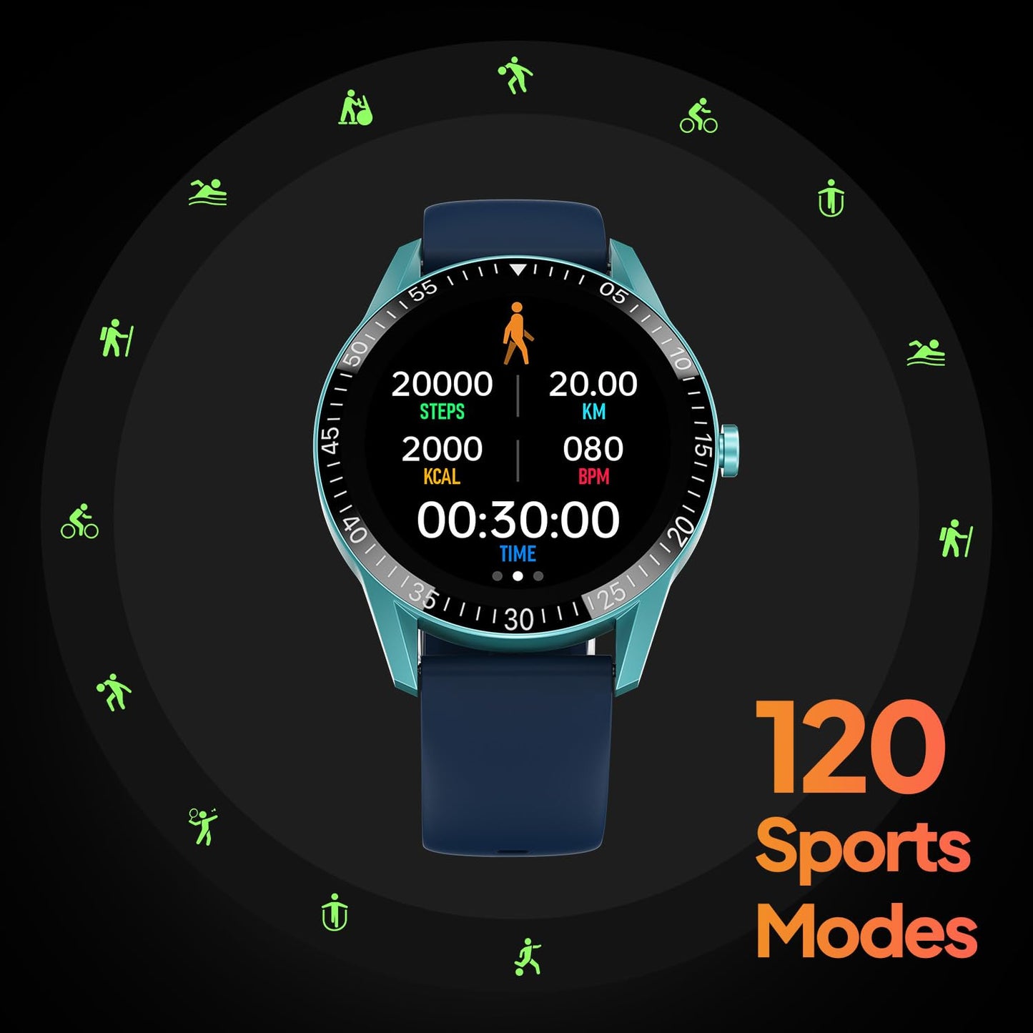 Fire-Boltt Talk Bluetooth Calling Smartwatch, 1.39" TFT Display with Dual Button, Hands On Voice Assistance, 120 Sports Modes, in Built Mic & Speaker (Talk, Blue)