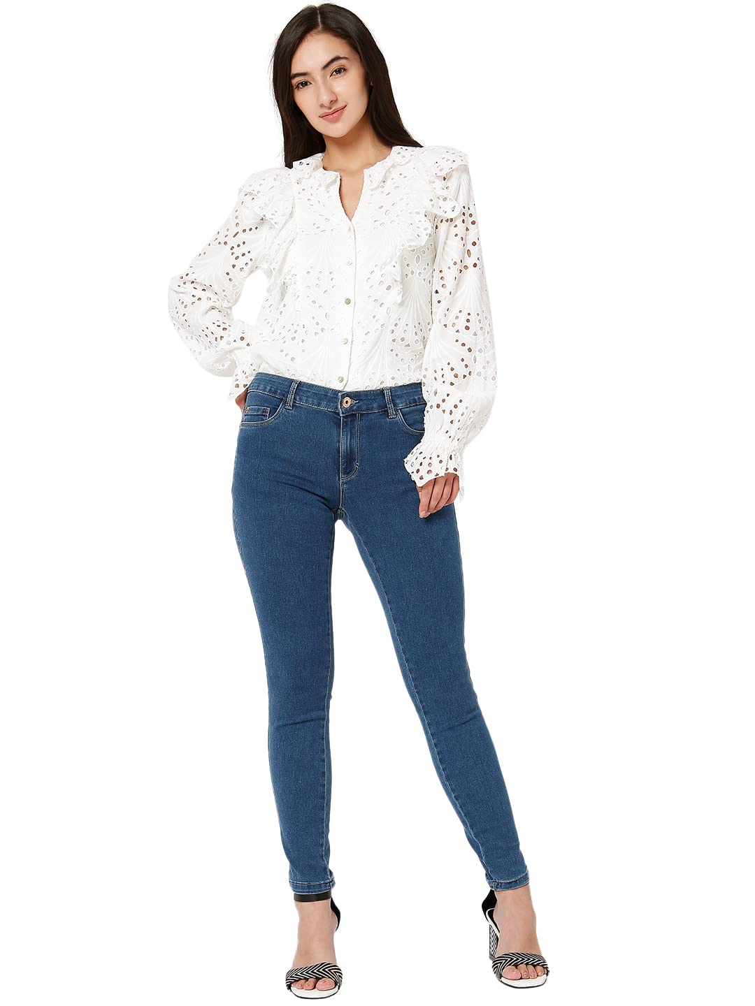 VERO MODA Regular Fit Jeans(102455302_Medium Blue Denim_26)