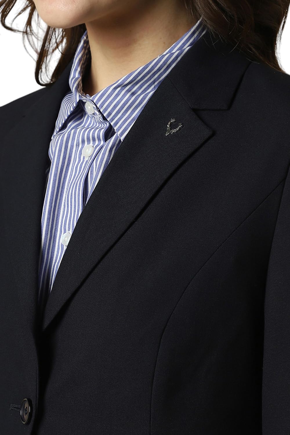 Allen Solly Women's A-Line Single Breasted Coat (AHBZCRGFR92716_Blue_XS)