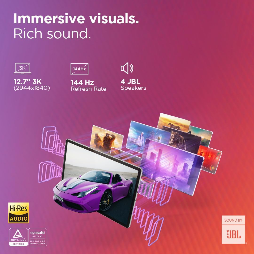 Lenovo {Smartchoice} Idea Tab Pro with Pen Plus & Keyboard|12.7" 3K Display|144 Hz Refresh|12 GB RAM, 256 GB ROM| AI-Enabled| MediaTek Dimensity 8300|4 JBL Speakers|10200 mAh Battery with 45 W Charger