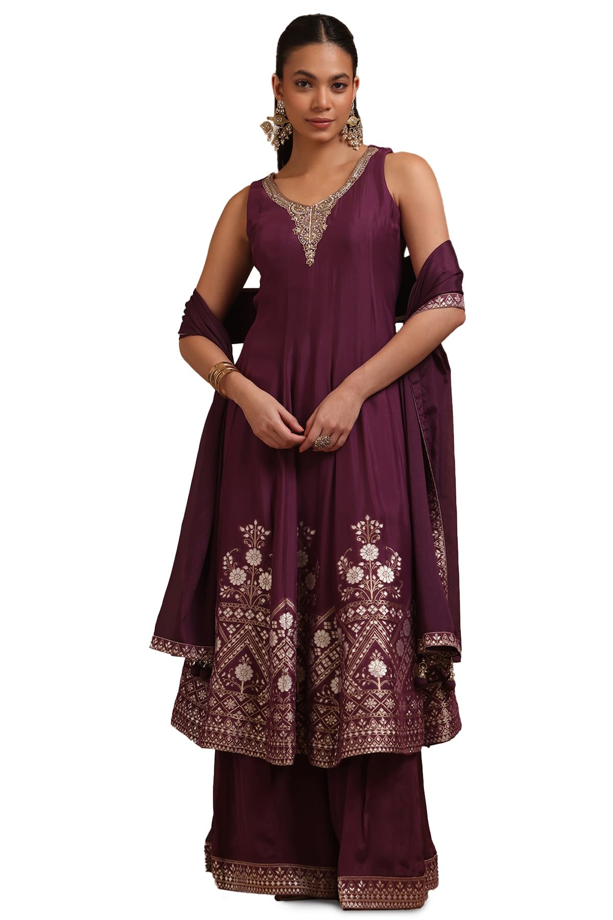 Soch Women's Chinon Gown (OWS5CD21742_Purple