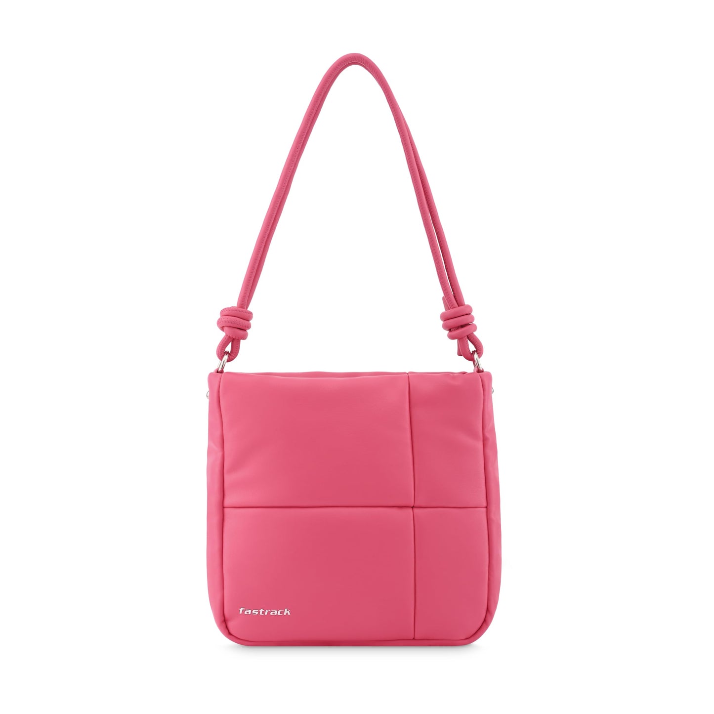 Fastrack Solid PU Zipper Closure Women's Casual Shoulder Bag (Pink, MEDIUM)