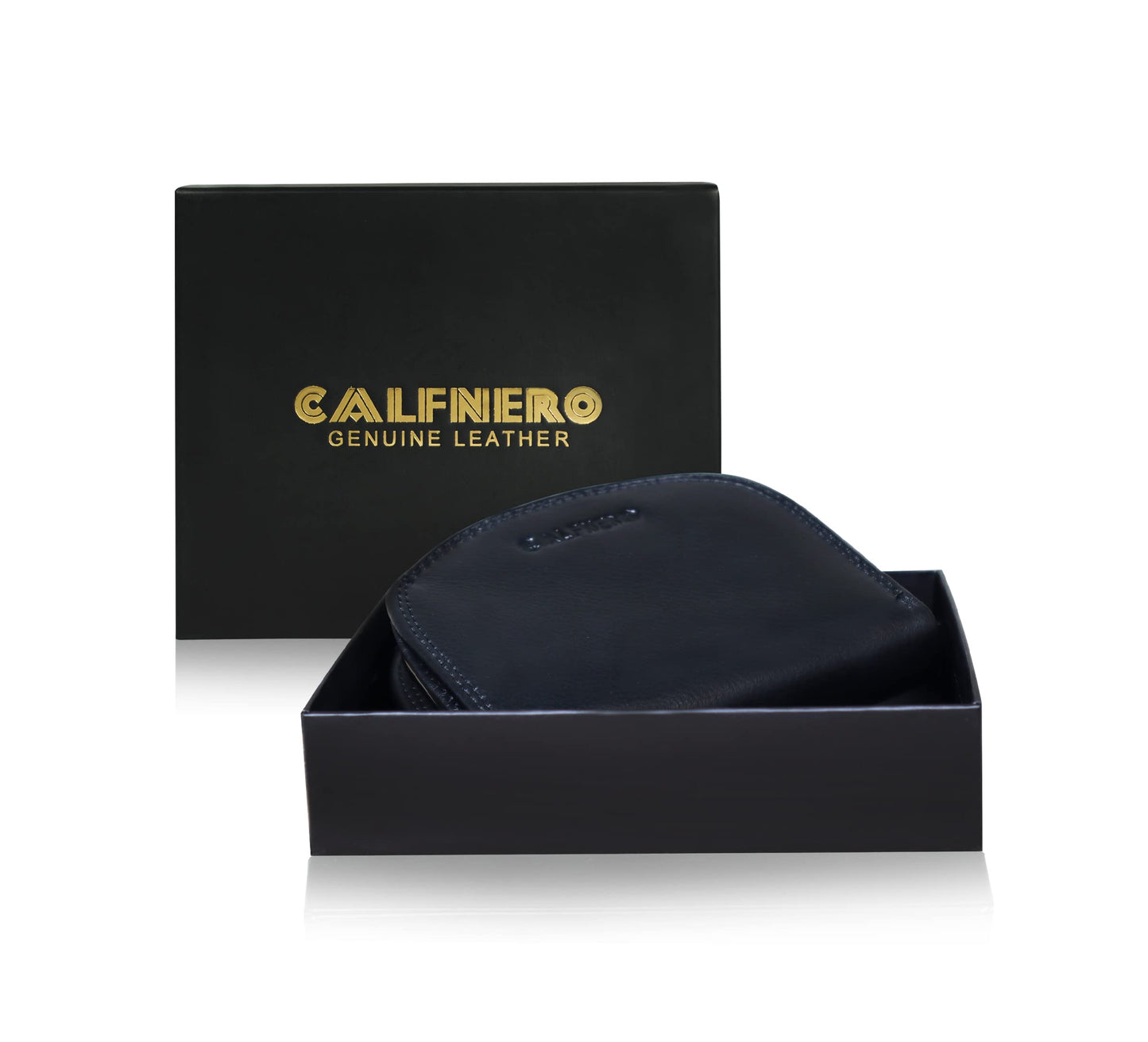 Calfnero Women's Genuine Leather Wallet-Long Purse Wallet with Multiple Card Slots and Note Compartment (Black)