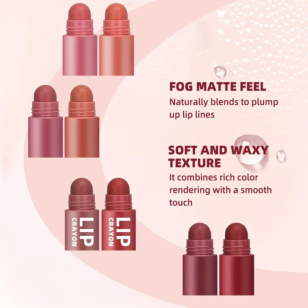 GEGE BEAR L'Amour 4-in-1 Velvet Matte Lipstick Crayon – Compact Design, Vibrant Shades, Long-Lasting & Smooth Application (SET 01, PACK OF 1)