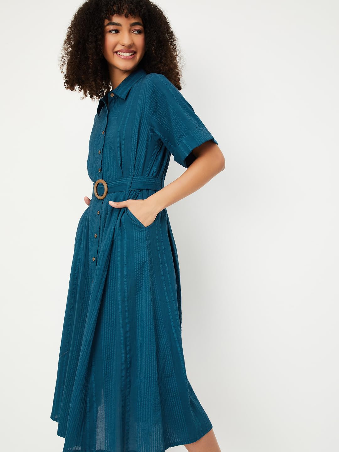 Max Women's Cotton A-Line Below The Knee Dress