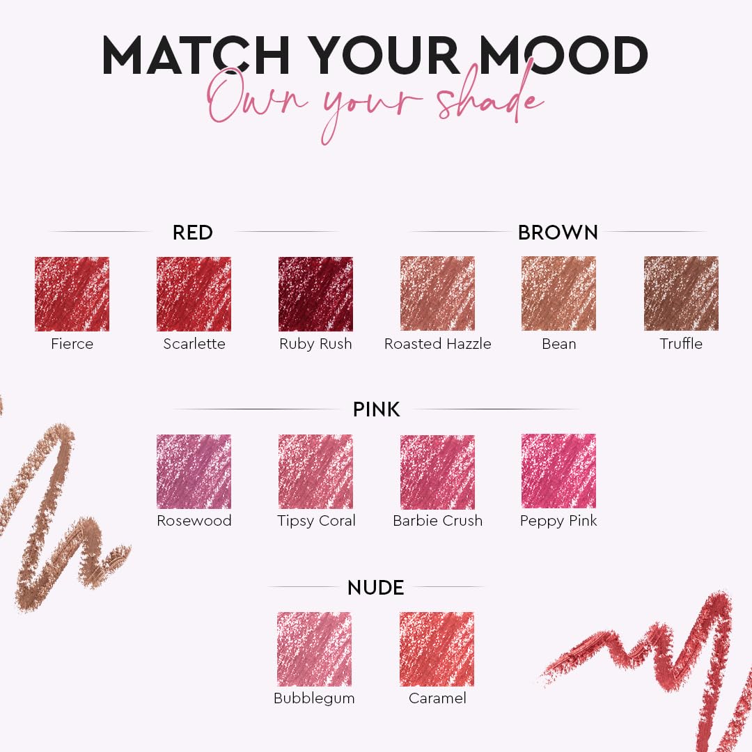 Million Colors Lip Crayon Lipstick | 8H Long-Lasting Matte | Hydrating & Lightweight | Highly Pigmented | Smudge-Proof & Transfer-Proof | Hyaluronic Acid & Shea Butter (Caramel 06, 3g)