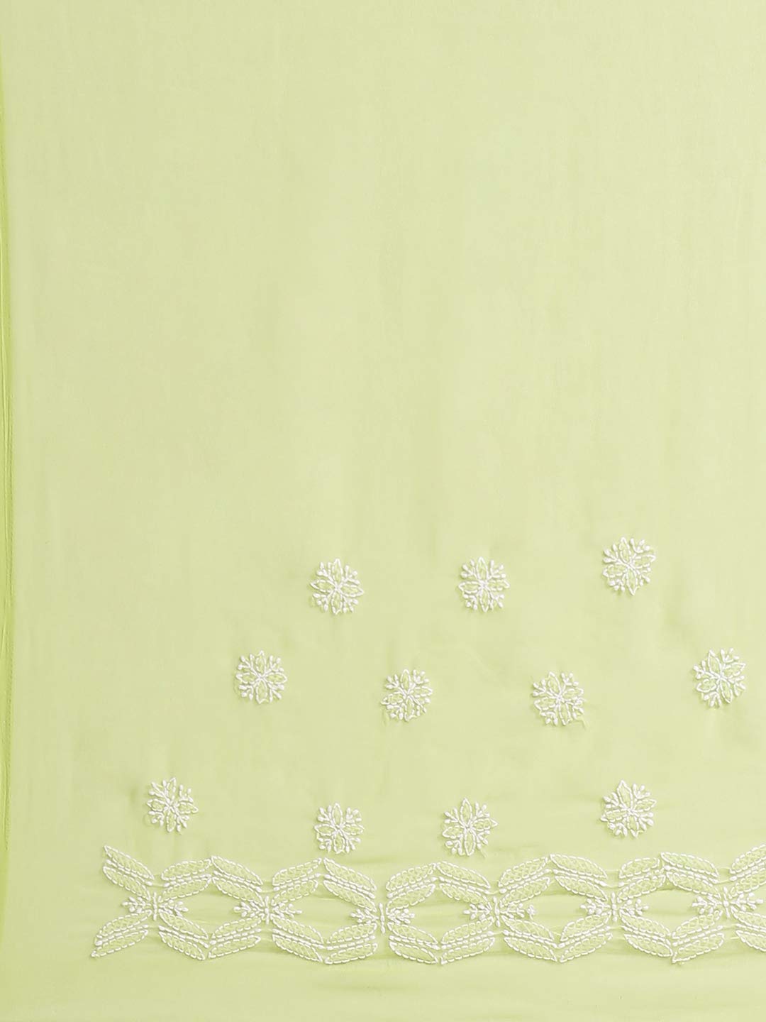Ada Women Hand Embroidered Lucknowi Chikankari Georgette Saree With Unstitched Regular Fit Blouse Piece A129561, Green