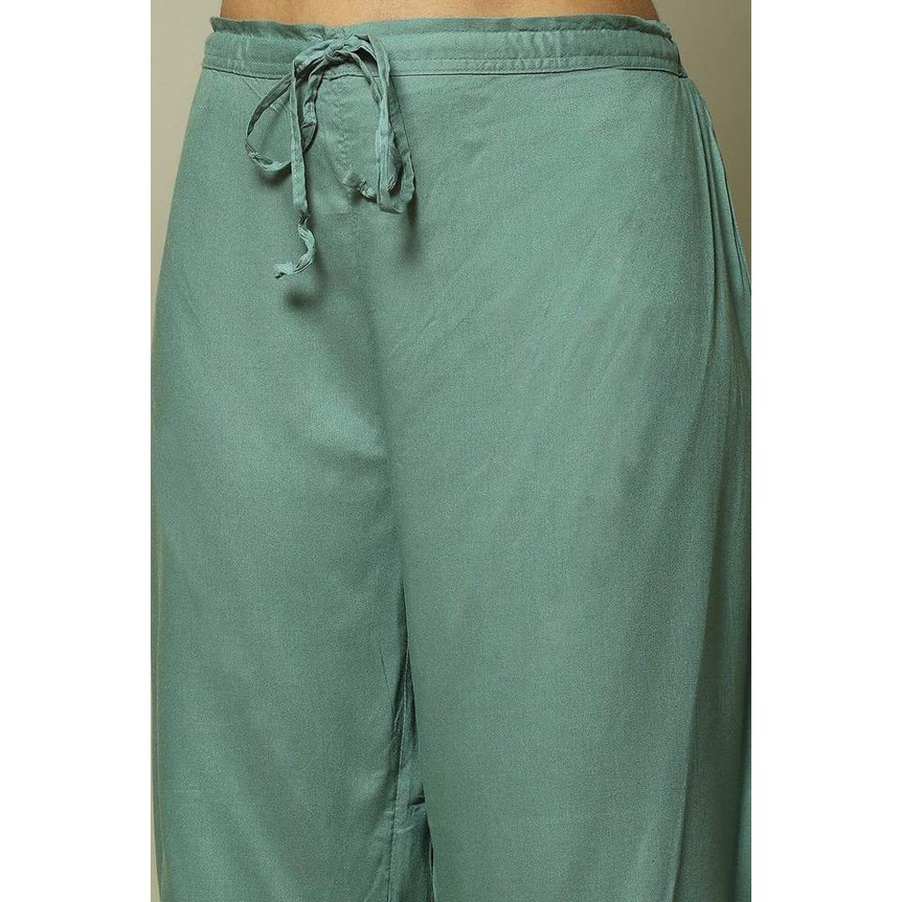 BIBA WOMEN PRINTED STRAIGHT SALWAR KURTA DUPATTA(SKDASSORTED8434_SEA GREEN_32)