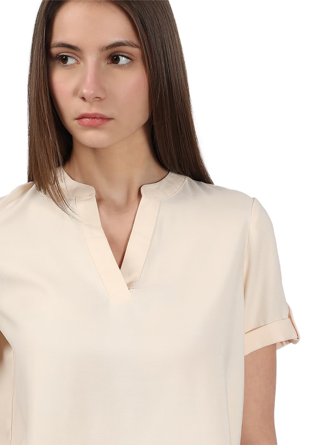 VERO MODA Women's Regular Fit Beige Top