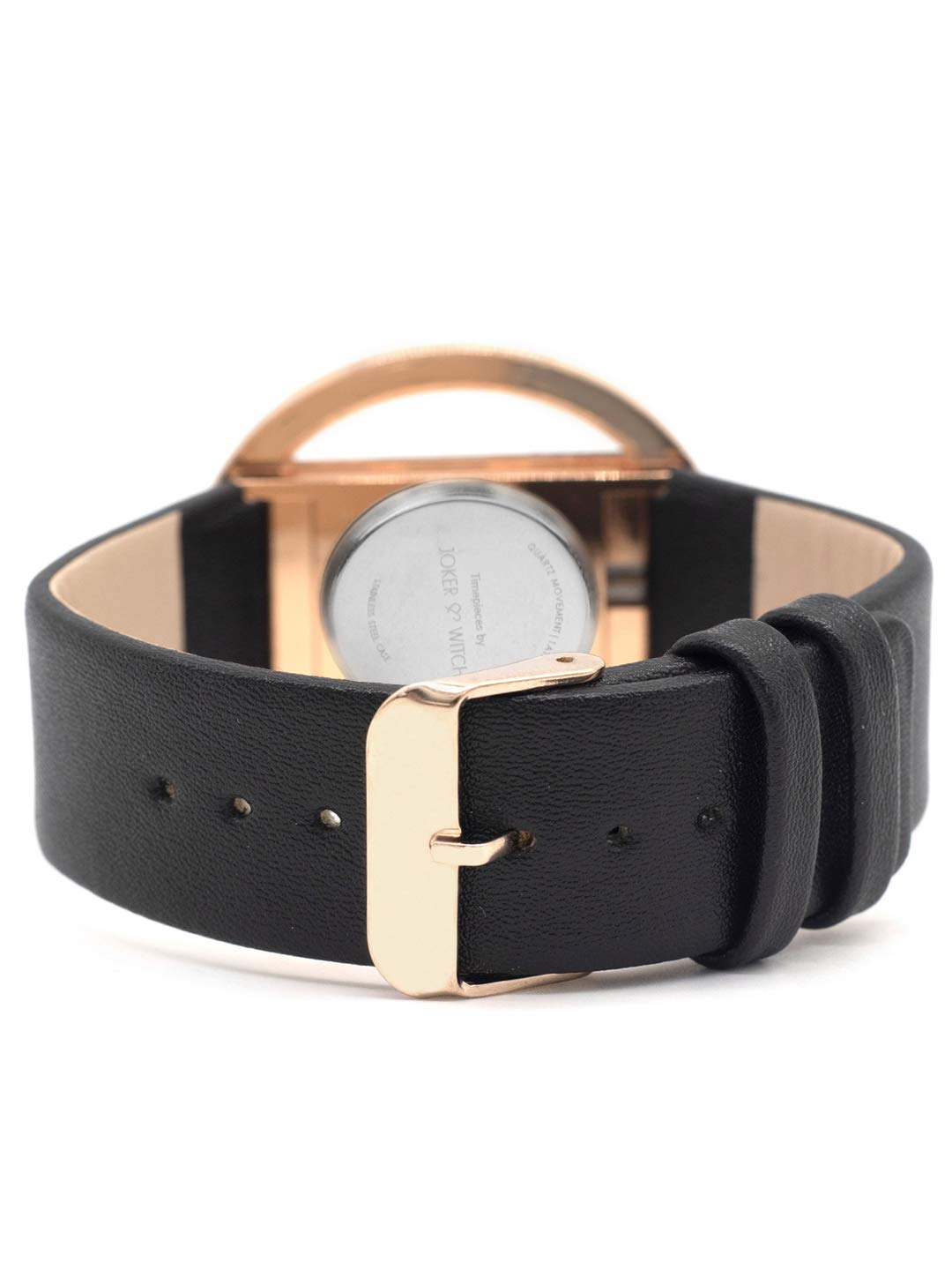 Joker & Witch Noir Black and Rosegold Analogue Watch Bracelet Set for Women