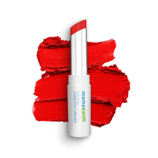 Mamaearth Soft Matte Long Stay Lipsticks with Jojoba Oil & Vitamin E for 12 Hour Long Stay - 08 Red Dhalia - 3.5 g