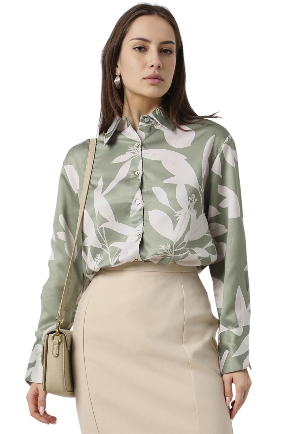 Van Heusen Women's Regular Fit Shirt (VWSFFRGFP85790_Green