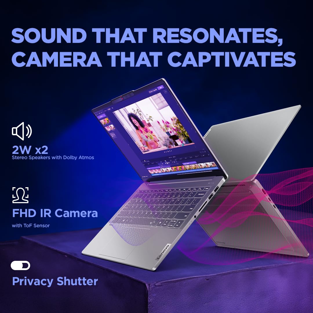 Lenovo IdeaPad Pro 5 Intel Core Ultra 9 185H Built-in AI 14" (35.5cm) 2.8K OLED 400Nits 120Hz Laptop (32GB RAM/1TB SSD/Windows 11/Office Home 2024/1Yr ADP Free/Grey/1.46Kg), 83D2004XIN