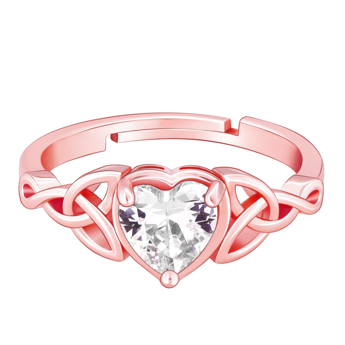 GIVA 925 Silver Rose Gold I Promise My Heart Ring, Adjustable | Gifts for Women and Girls | With Certificate of Authenticity and 925 Stamp | 6 Months Warranty*