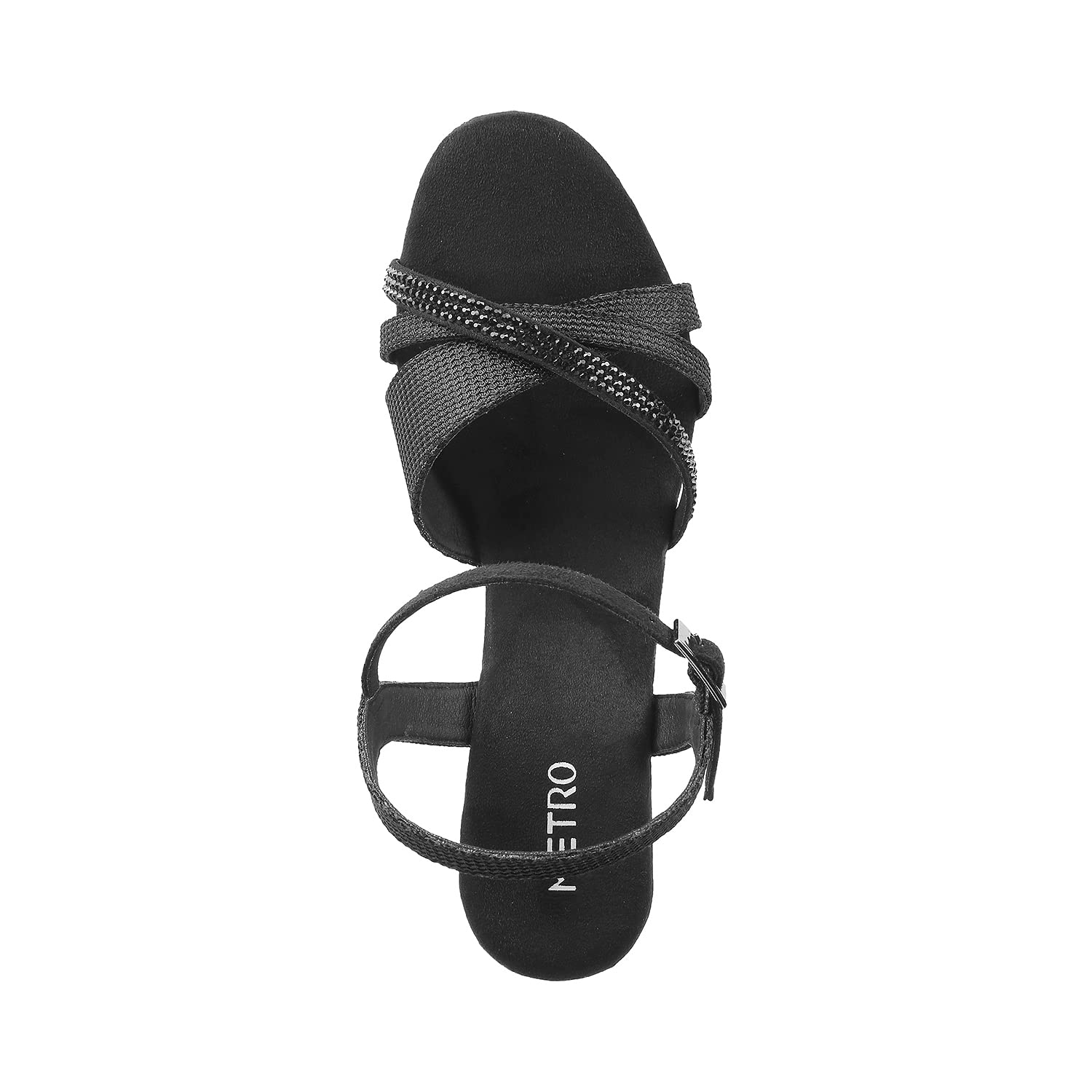 Metro Womens Synthetic Black Sandals - SaumyasStore