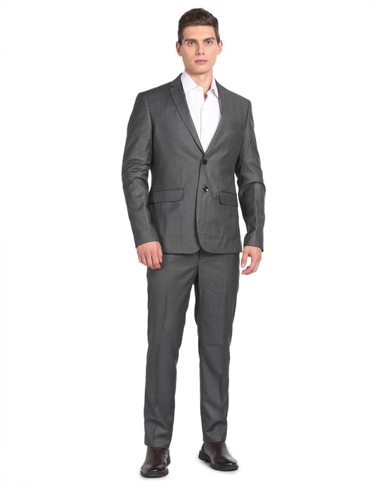 Arrow Men's Cotton Single Breasted Business Suit Pants Set (ARAGSU5592_Green