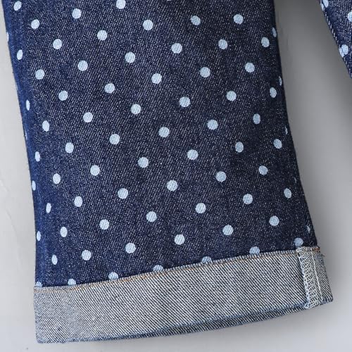 Hopscotch Girls Red Full Sleeves 2-Pc Polka Dot Jeans Set For Age (3-4 Years)