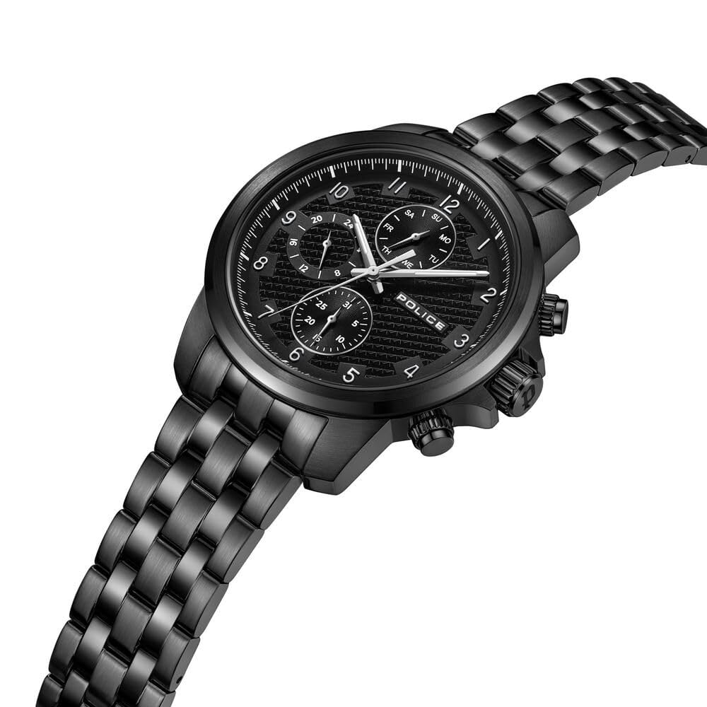Police Quartz Multifunction Black dial Metal Strap Watch for Men-PLPEWJK0021504