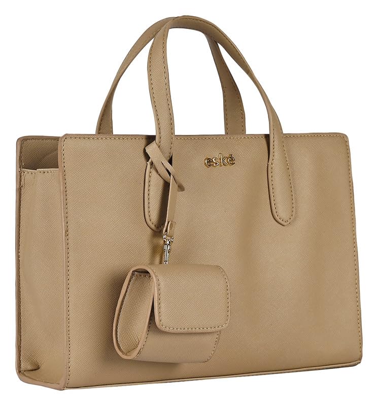 eske Amalia - Vegan Leather Solid Pattern Handbag for Women - Premium Handbags for Ladies, Brown