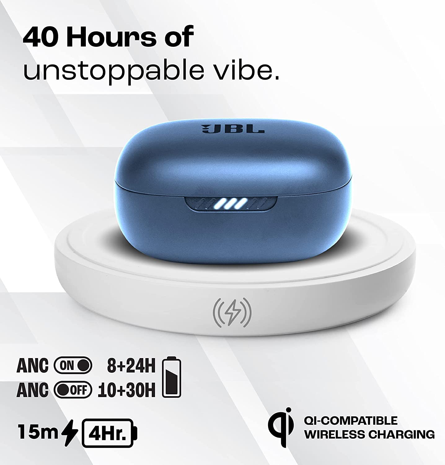 JBL Live Pro 2 Premium in Ear Wireless TWS Earbuds, ANC Earbuds, 40Hr Playtime, Dual Connect, Customized Bass with Headphones App, 6 Mics for Clear Calls, Wireless Charging, Alexa Built-in (Blue)
