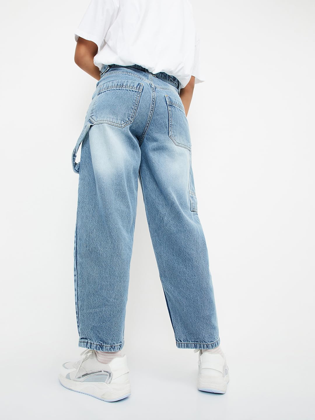 Max Girl's Regular Jeans (P24ETN09_Mid Blue