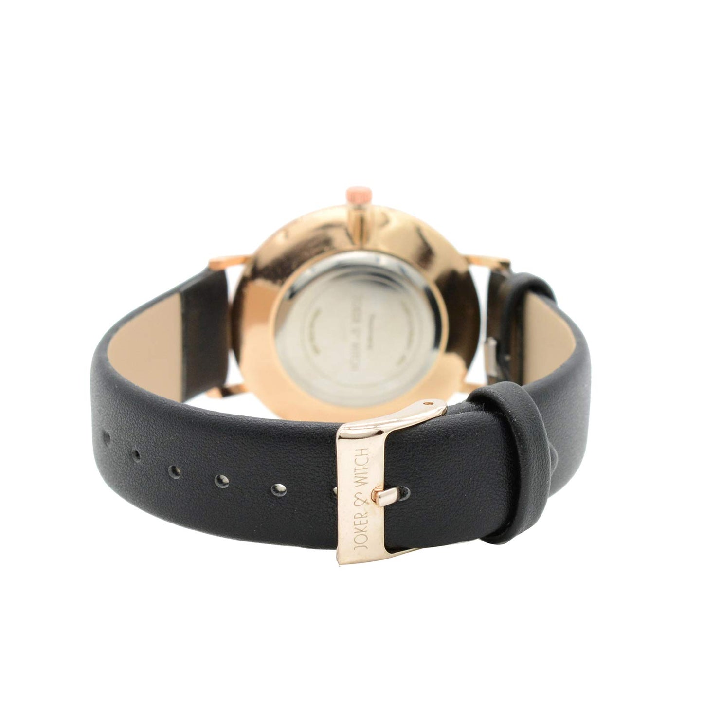 Joker & Witch Polyurethane Women Analogue Estee Black Dial Marble Analogue Watch Bracelet Set, Black Band