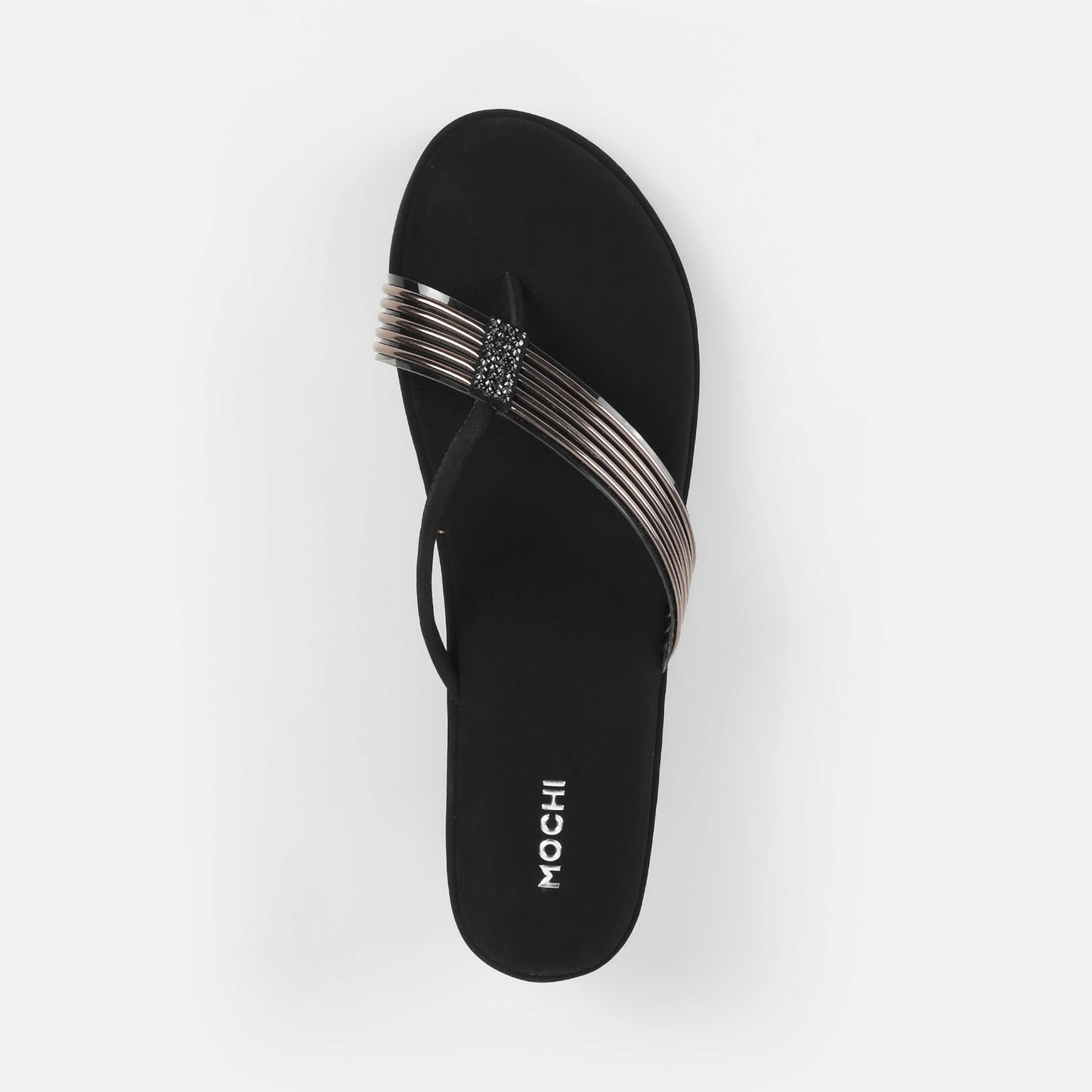 Mochi Women's Open Casual - Slippers with Black Platforms UK/3 EU/36(34-418)