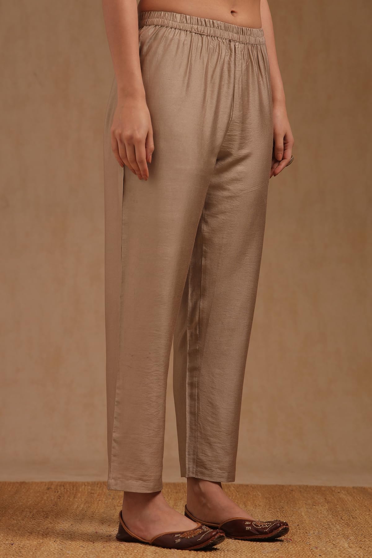 Soch Womens Dola Silk Botanical Print Suit Set With Cutdana