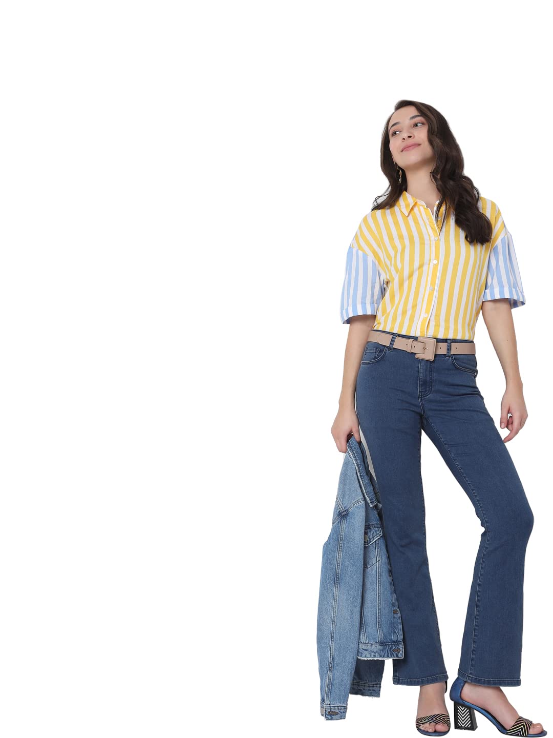 VERO MODA Women's Bootcut fit Blue Classic Jeans_30