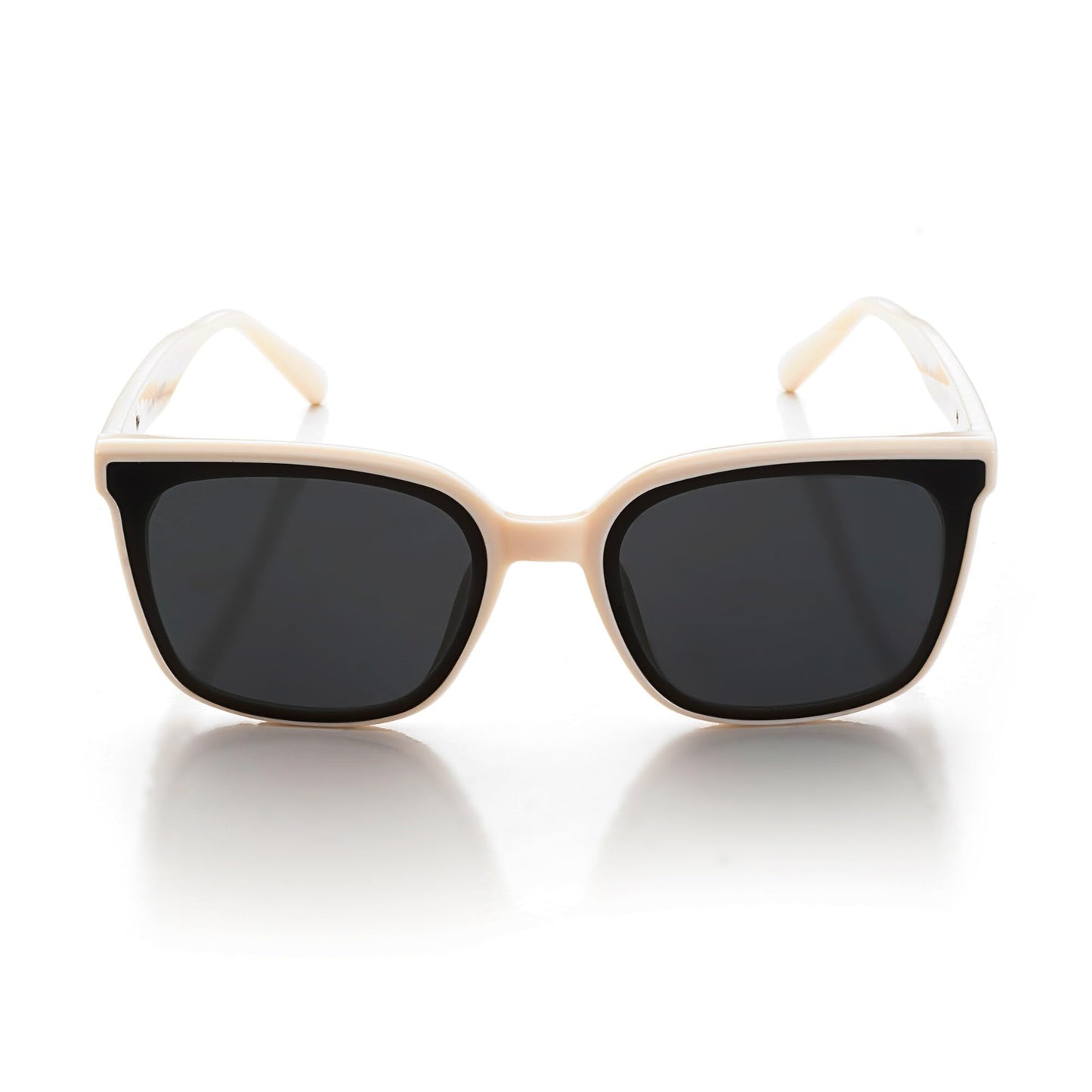 Vibe lens Stylish Oversized Square Sunglasses for Women Stylish | Off White Polycarbonate Frame | UV400 Protection | Designer Shades for Women | Cooling Glass