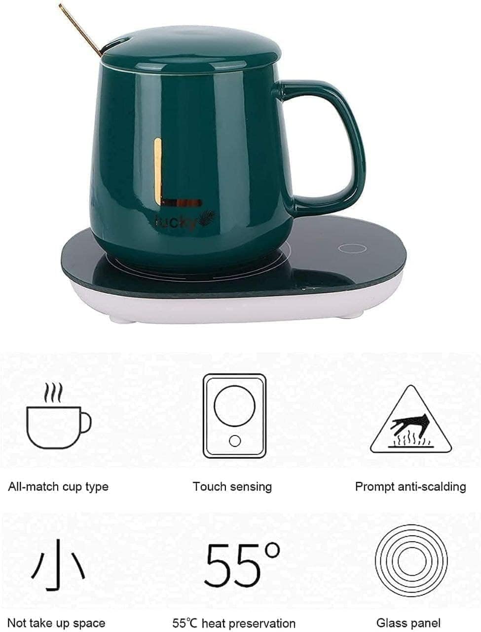 Rugmi Coffee Mug Warmer with Auto Shut-Off – Electric Cup Heater Plate with Thermostat – Desktop Beverage Warmer for Home Office(Multicolor)