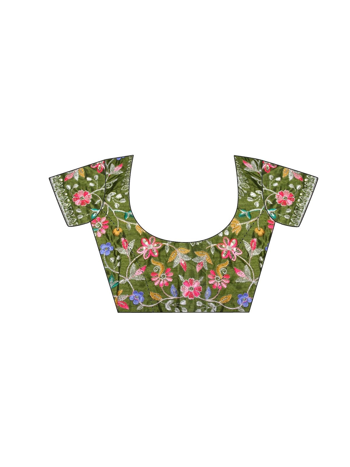 Satrani Women's Georgette Bandhani Printed Festive Saree with Unstitched Blouse Piece (4486S554N_Mehandi Green)