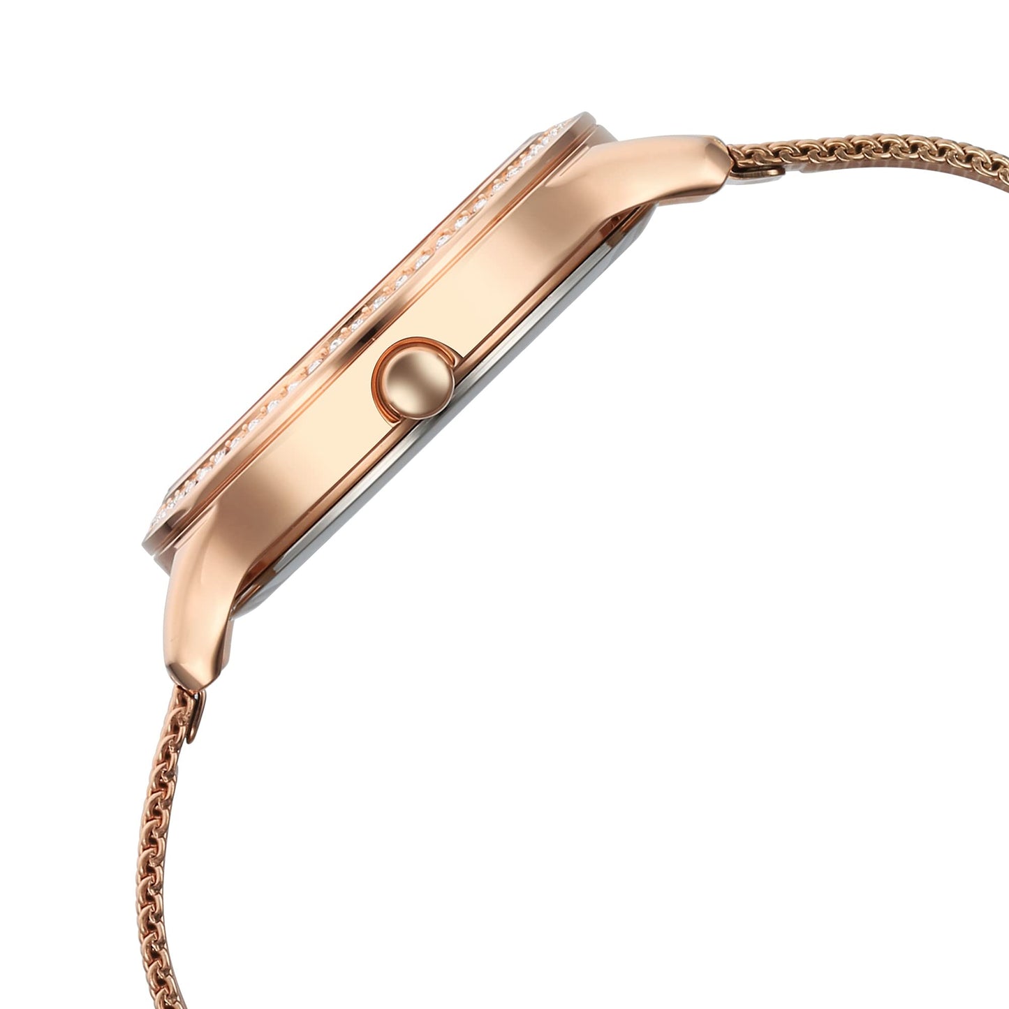 Titan Purple Glam It Up Quartz Analog with Date Pink Dial Rose Gold Stainless Steel Strap Watch for Women - NT2634WM05