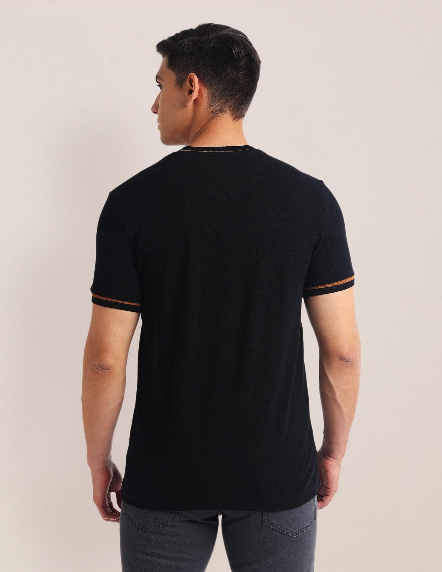 U.S. POLO ASSN. Brand Embroidered Cotton T-Shirt Black