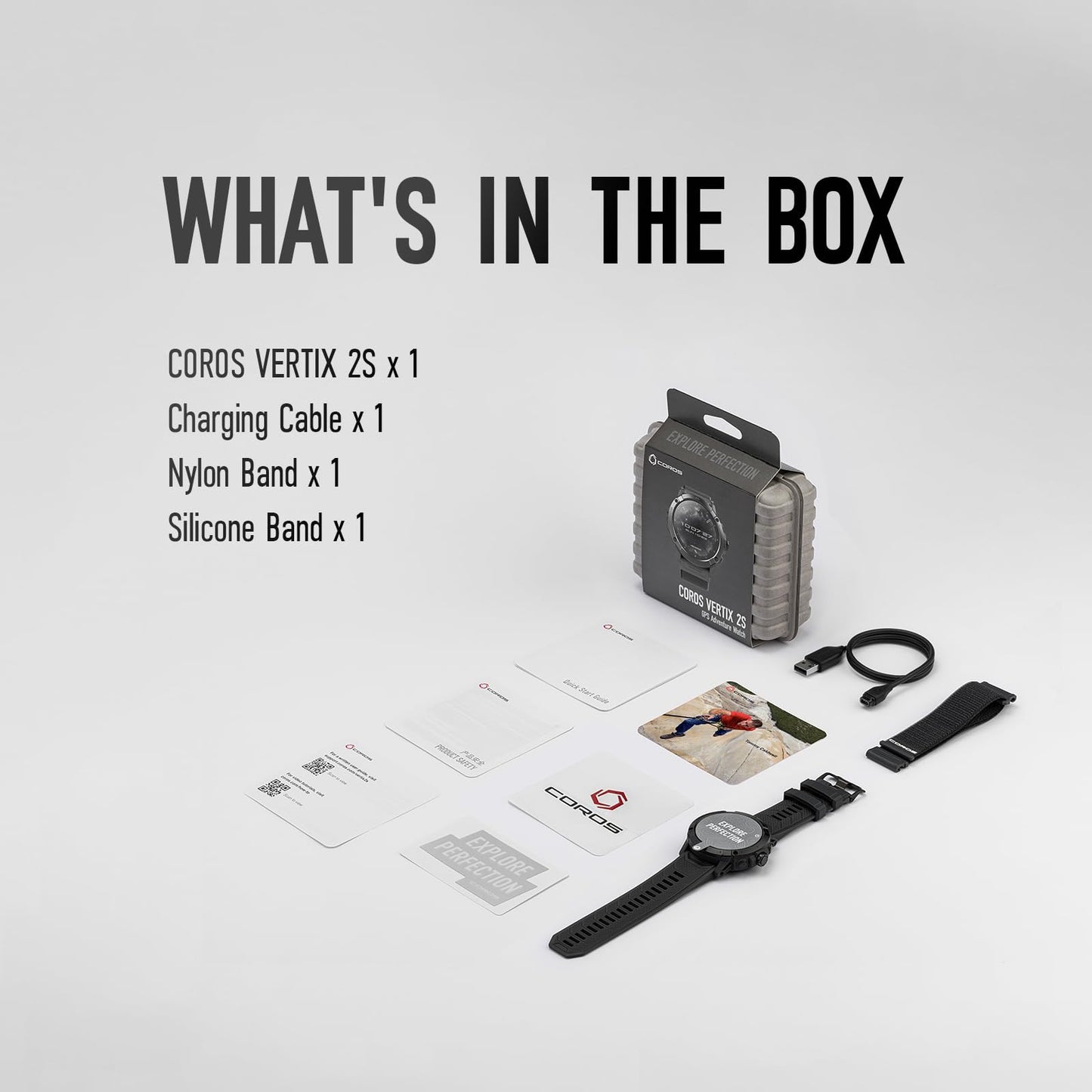 COROS VERTIX 2S Adventure GPS Watch, 36 Days Battery Life, GPS Navigation with Global Offline Maps, Route Planner, Heart Rate Monitor, Rock Climbing, Skiing, Running, Biking - Space Black