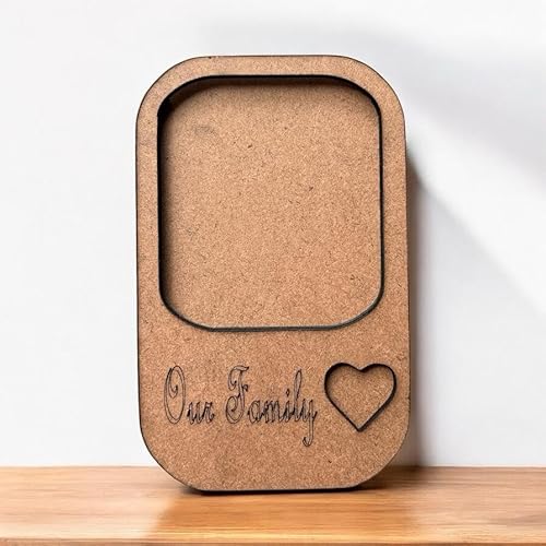 SPLASH ART DIY Wooden Gaming Photo Frame Kit, Paint Your Own Frame, 12 Acrylic Colors, with Brush, Glue & Accessories, 19x15 cm, for Kids 6 Years and Up | Birthday Return Gift for Kids | Party Favor (3, Family Photo Frame)