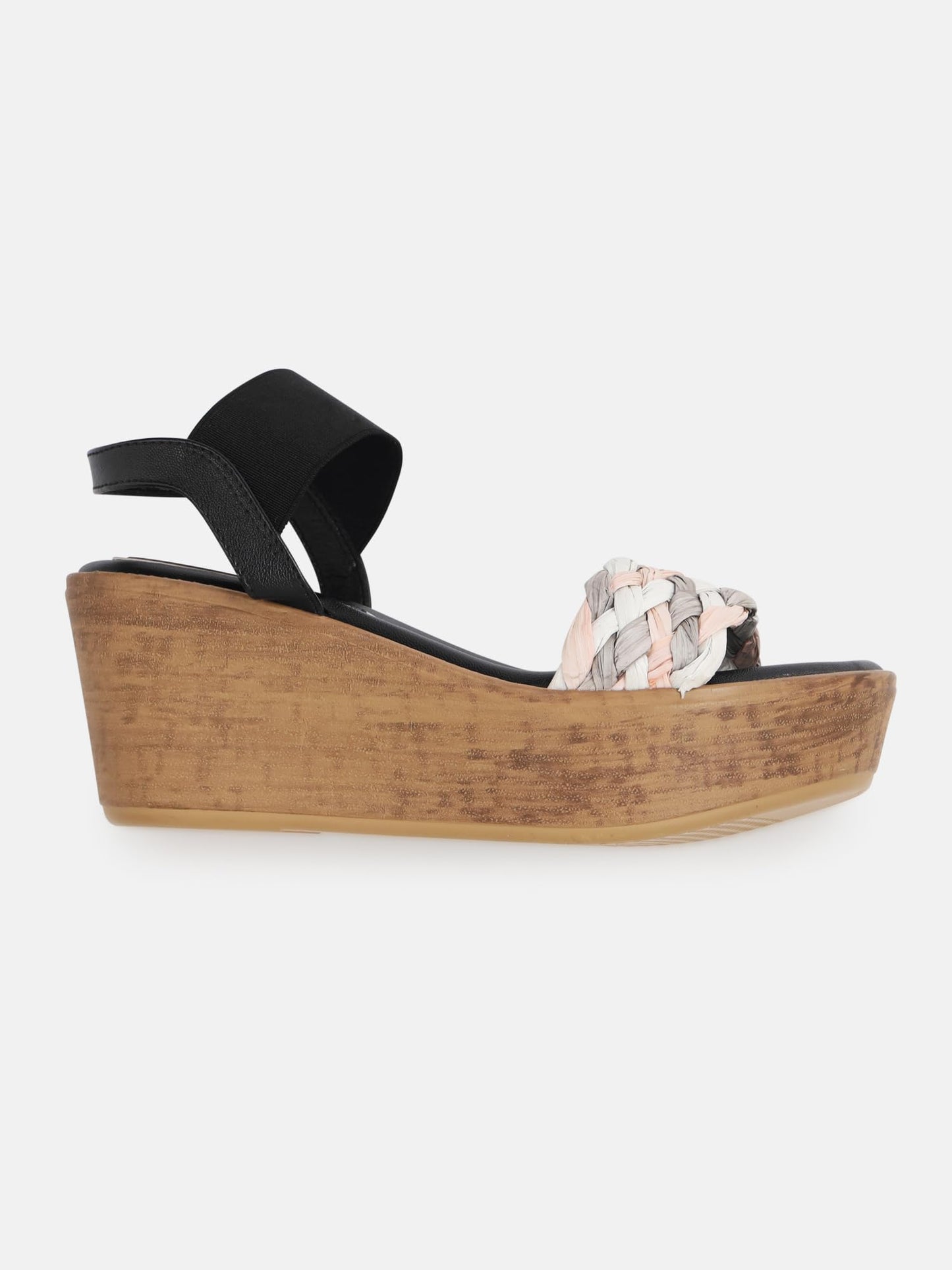 KENNETH COLE Women's Wedge Sandal | Synthetic Upper | Woven Vamp Strap, Cork Wedge, Slingback