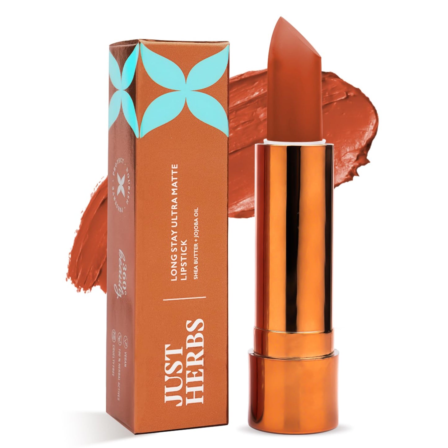 Just Herbs Ultra Matte Bullet Lipstick Nourishing Non Drying and Long Stay Lipsticks for Women 4 g (Naughty Nutmeg)