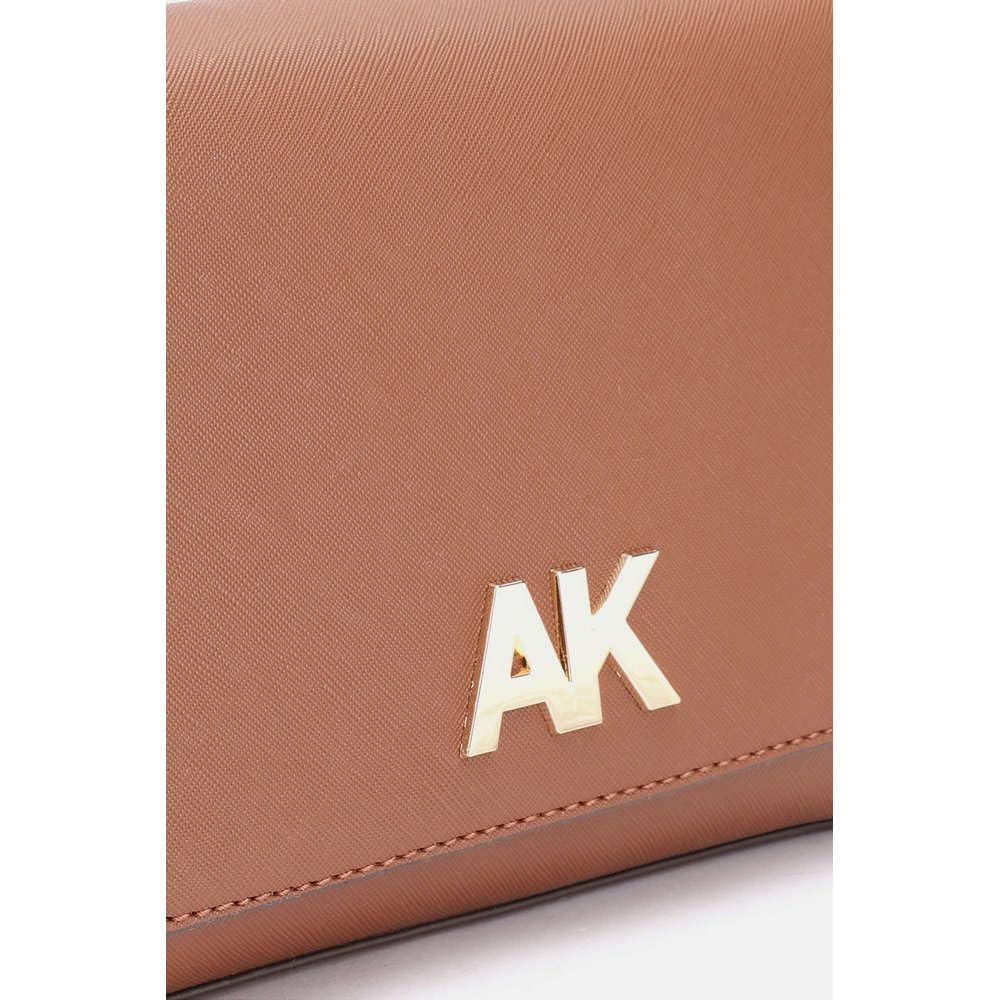 Anne Klein Solid Faux Leather Zipper Closure Women's Shoulder Bag (Brown, XL)