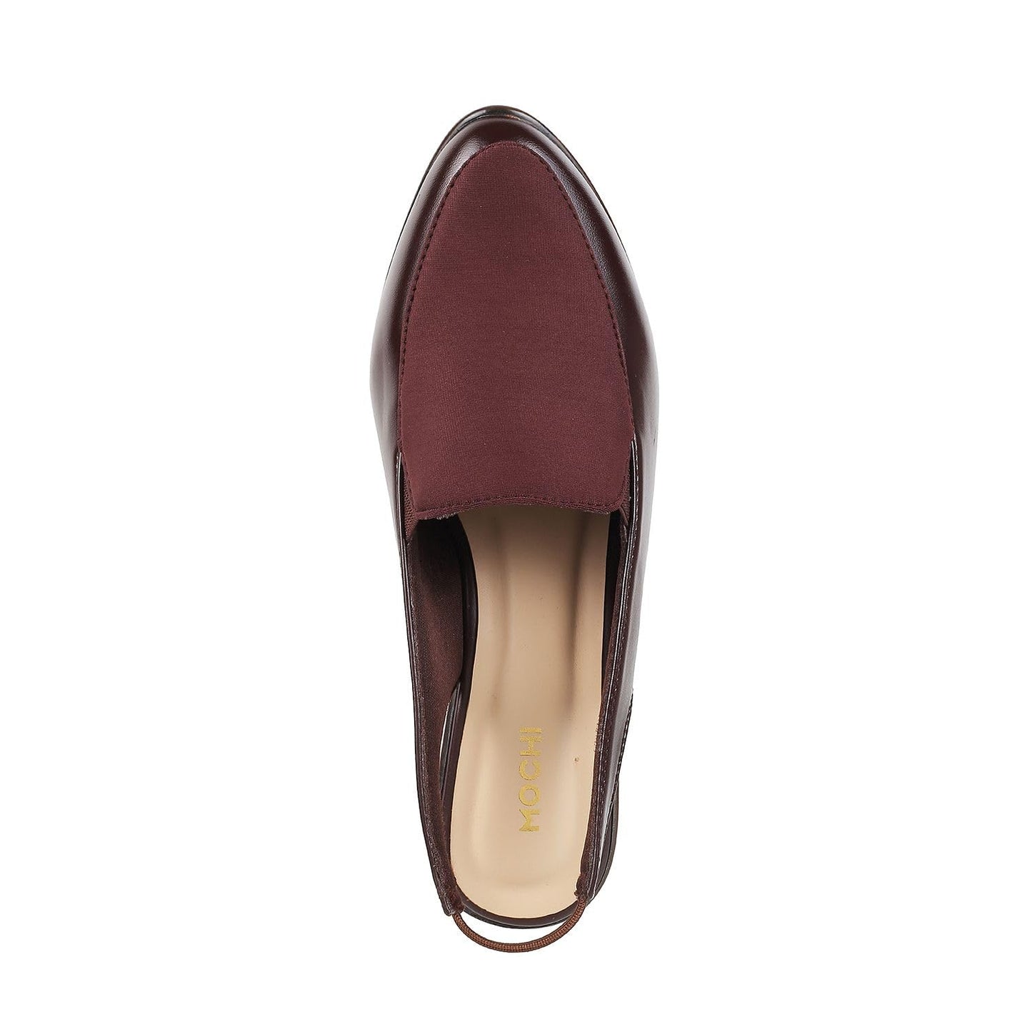 Mochi Women Brown Synthetic Leather Block Heel Shoes UK/6 EU/39 (31-287)