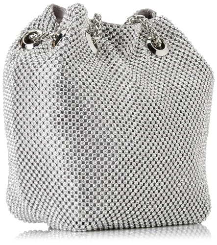 GUESS Silver Embellished Aluminium Lua Mini Pouch