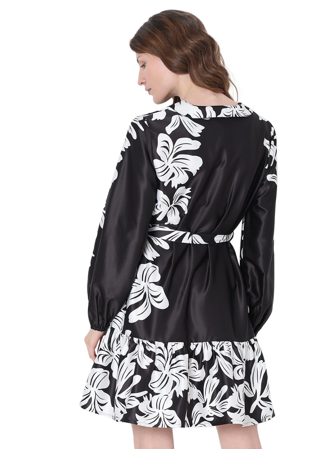 VERO MODA Women's Polyester A-Line Mini Dress (10317927- Black