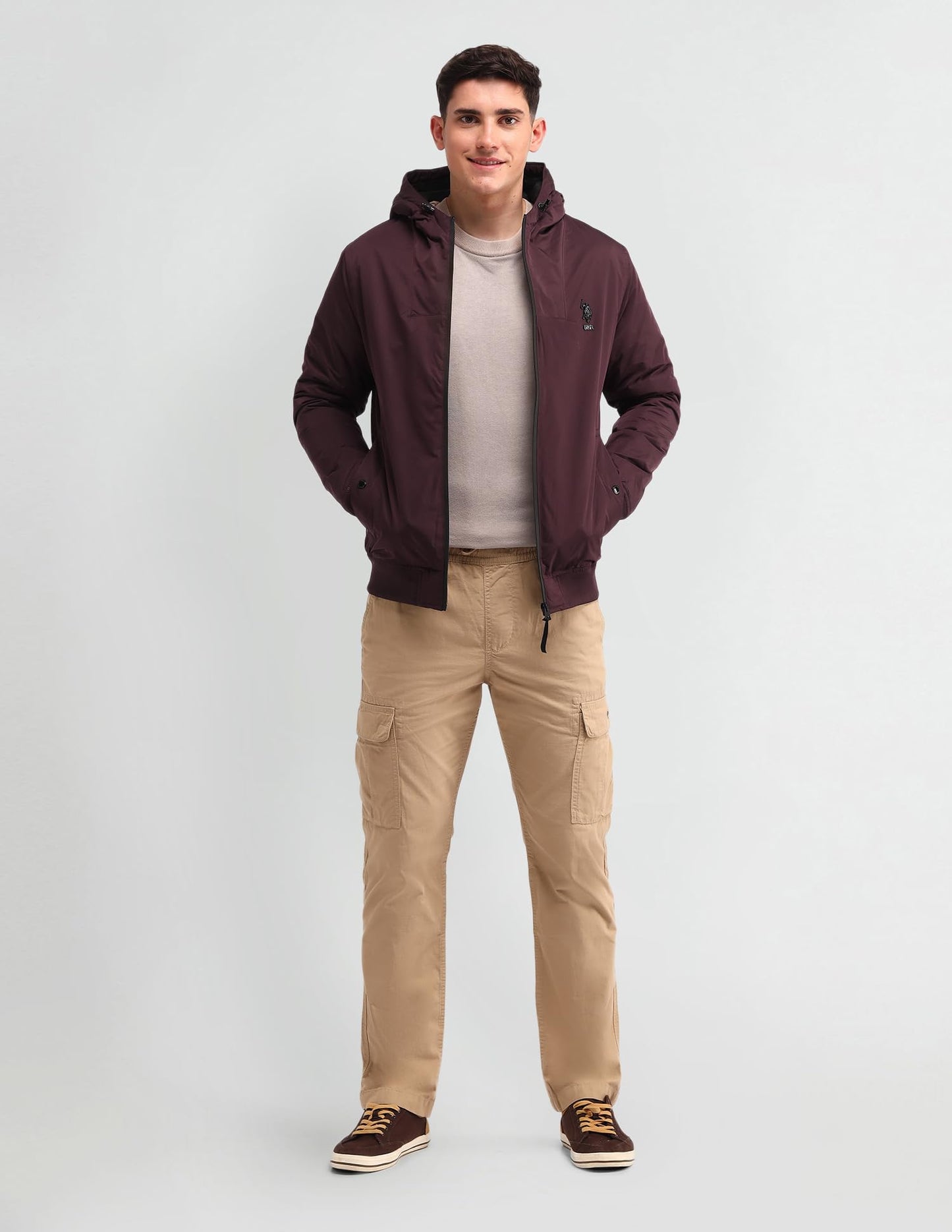 U.S. Polo Assn. Denim Co. Men's A-Line Coat (UDJCK1405_Maroon