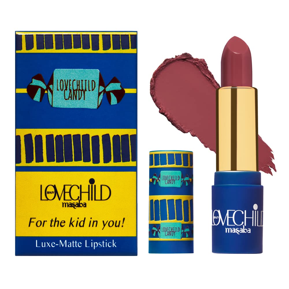LoveChild Masaba - Mint-To-Be - Luxe Matte Lipstick, Keeps Lips Moisturised, Plum Cream, Long Stay Bullet Matte Lipstick,4ML