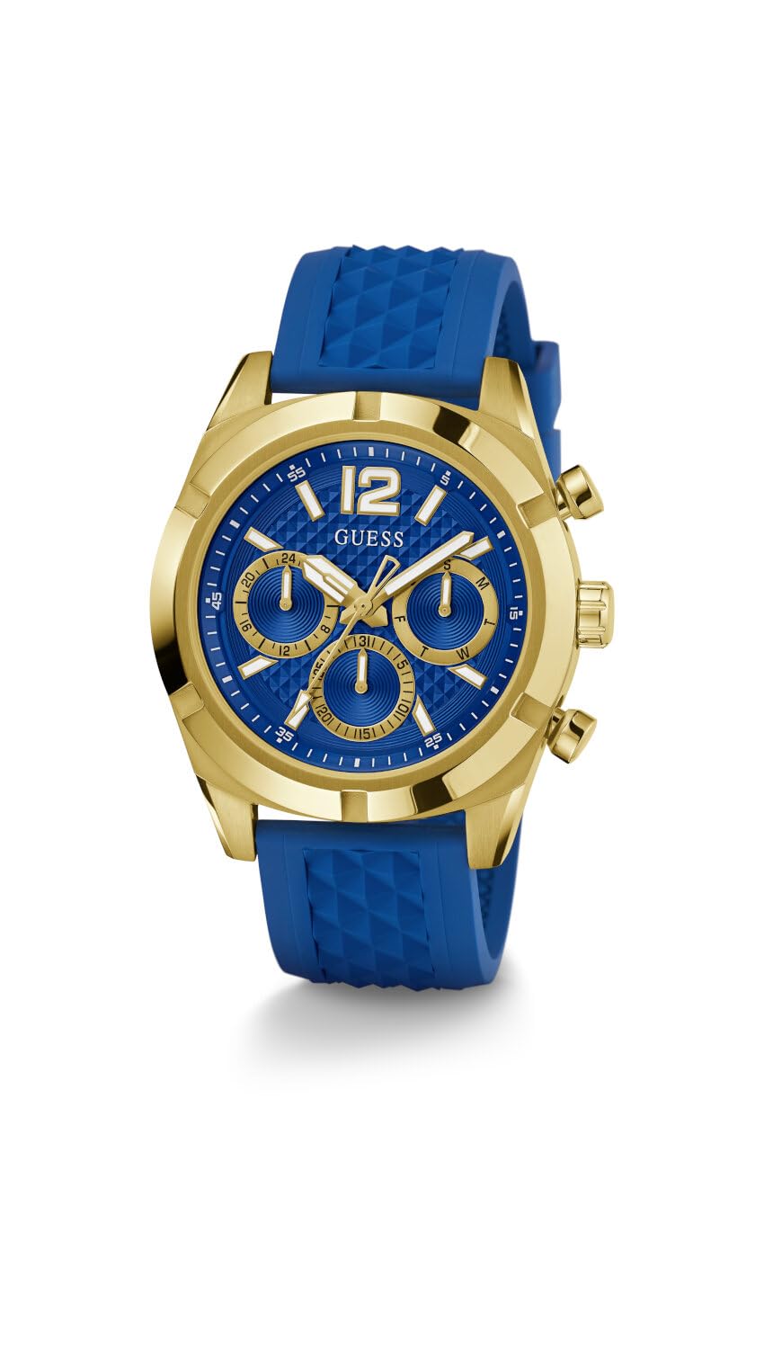 GUESS Silicone Analog Blue Dial Men's Watch-Gw0729G1, Band Color-Blue