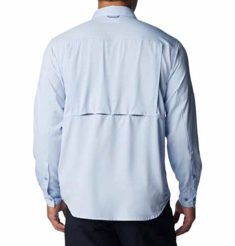 Columbia Men Navy Blue Omni Wick Silver Ridge Utility Lite Long Sleeve Hiking | Trekking | Camping | Safari Shirt, L