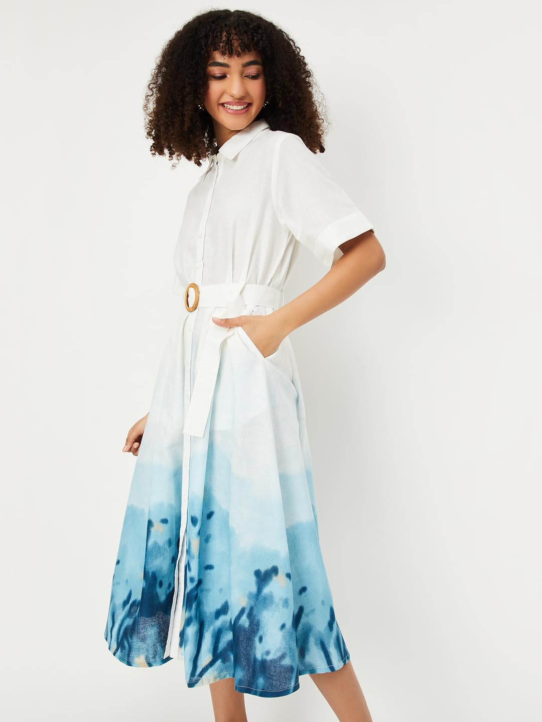 Max Women's Cotton A-Line Below The Knee Dress