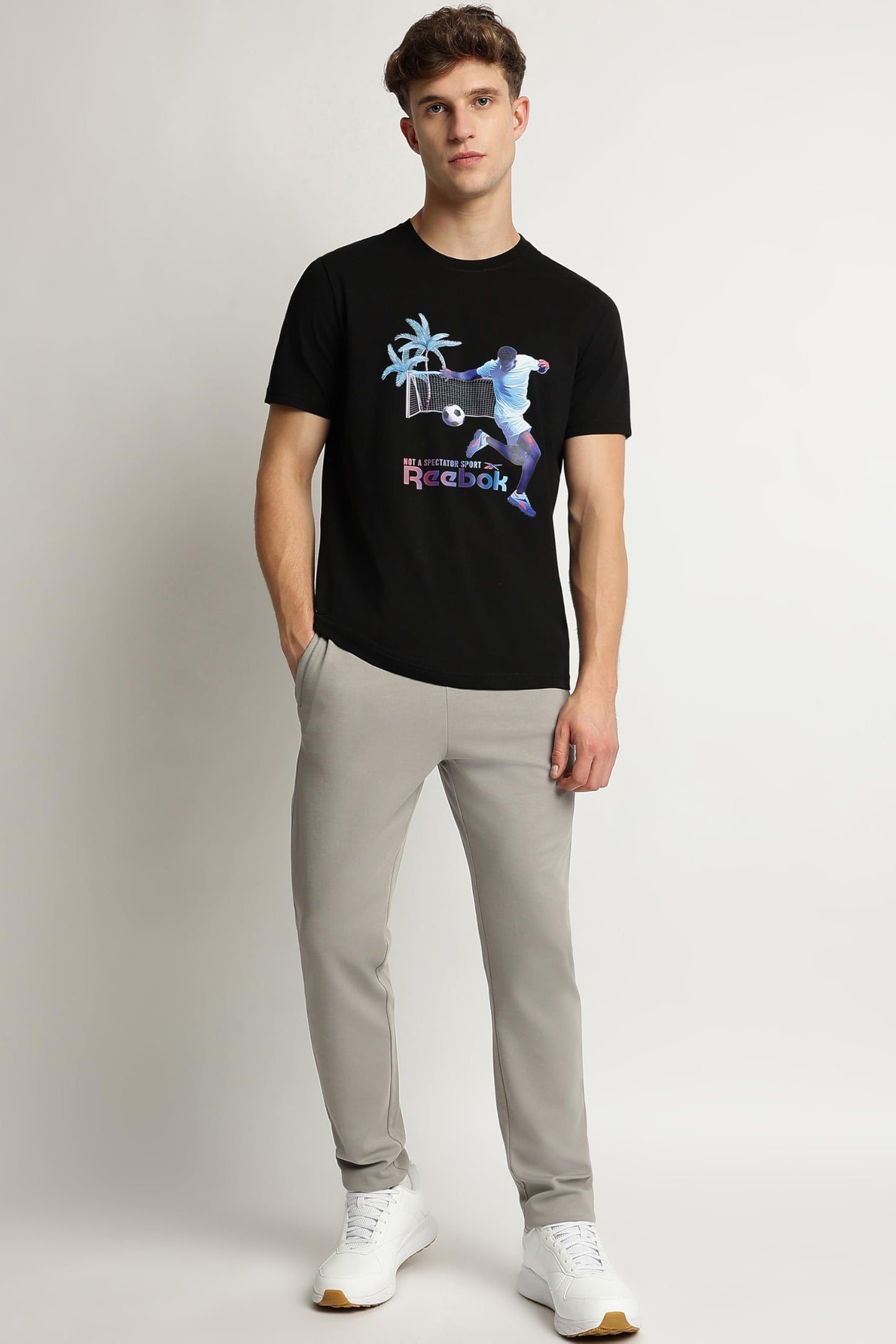 Reebok Men's Regular Fit T-Shirt (RMKCAA0943_Jet Black