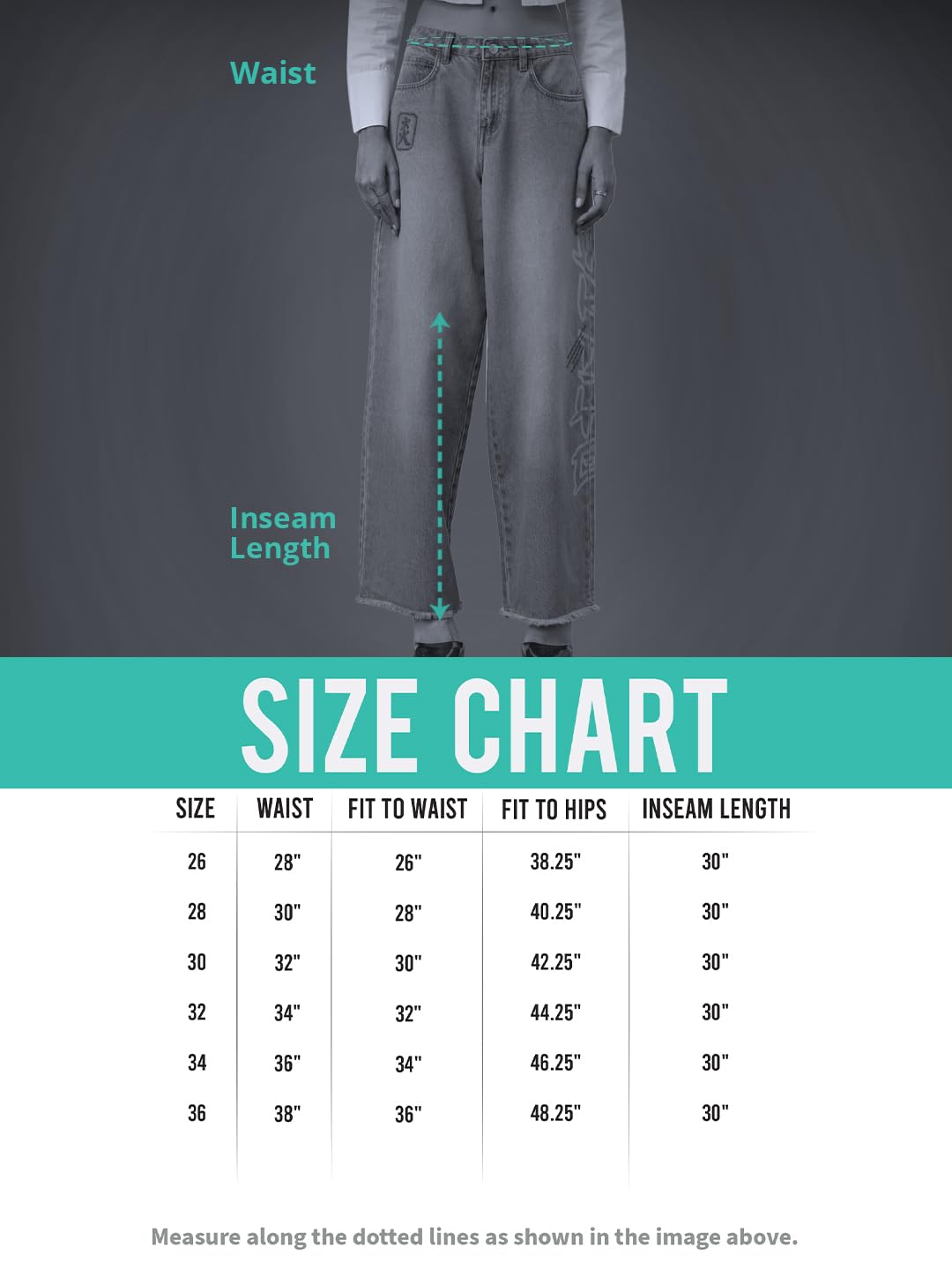 The Souled Store Baggy-Fit Denim: Cloudy Women and Girls Buttoned Waistband Light Blue Washed Cotton Denim Baggy Fit Asymmetric Crossover Waistband Lightweight Everyday Jeans